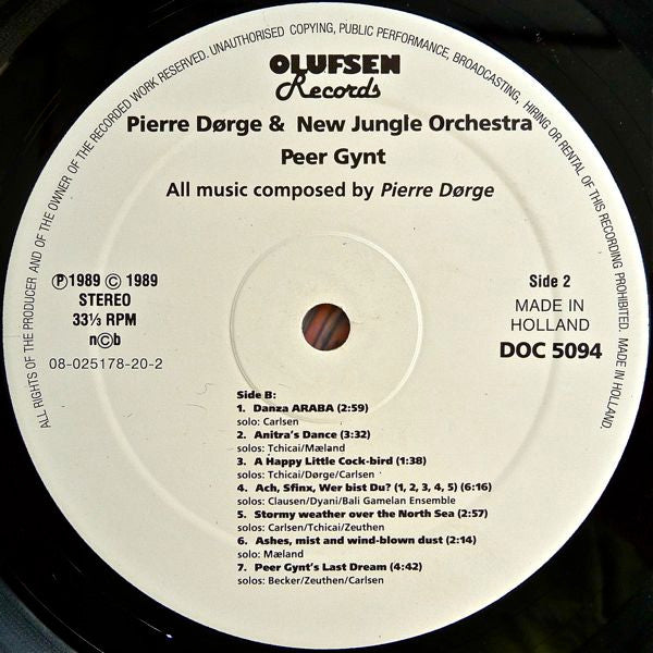 Pierre Dørge & New Jungle Orchestra : Peer Gynt (LP)