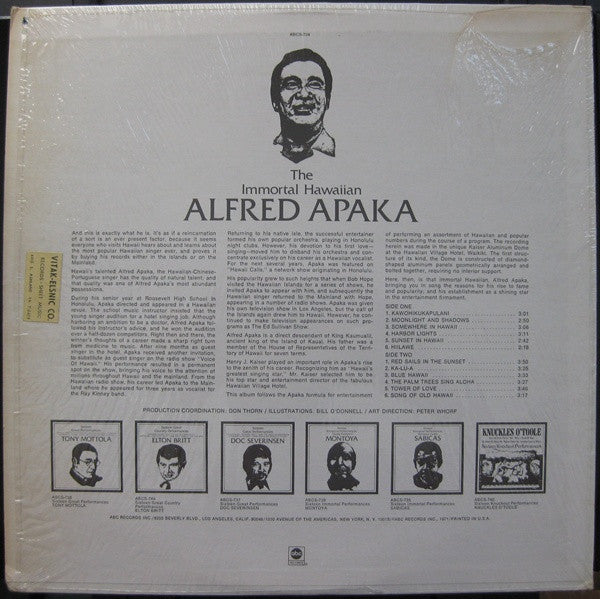 Alfred Apaka : The Immortal Hawaiian (LP, Album)