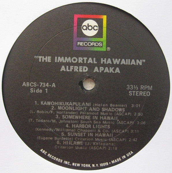 Alfred Apaka : The Immortal Hawaiian (LP, Album)