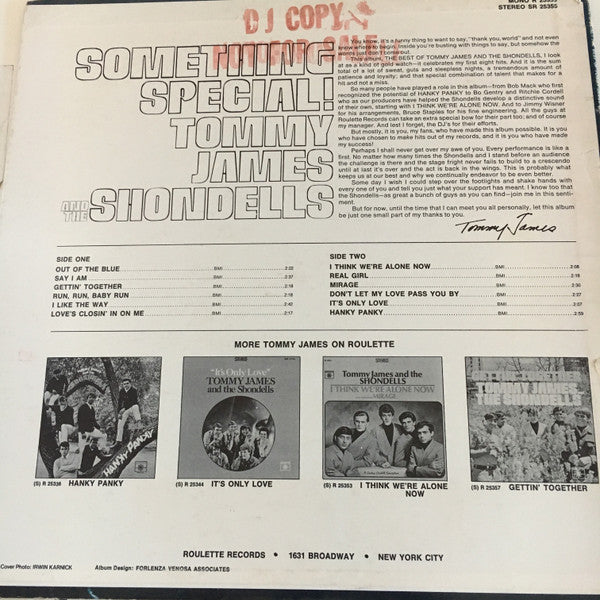 Tommy James & The Shondells : Something Special! The Best Of Tommy James And The Shondells (LP, Comp, Mono)