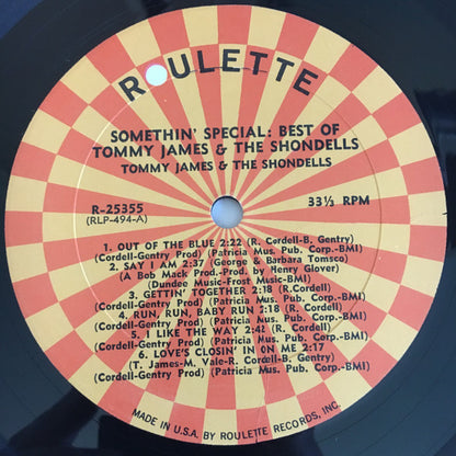 Tommy James & The Shondells : Something Special! The Best Of Tommy James And The Shondells (LP, Comp, Mono)