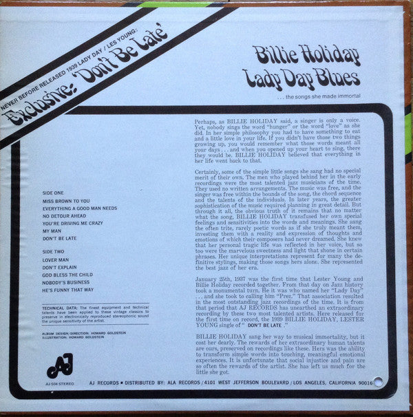 Billie Holiday : Lady Day Blues (LP, Comp)