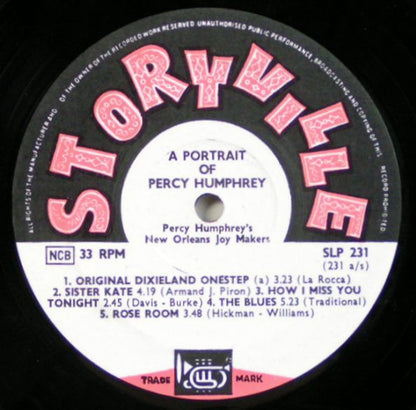 Percy Humphrey And His Crescent City Joymakers : A Portrait Of Percy Humphrey (LP)