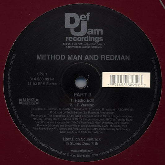 Method Man & Redman : How High Soundtrack "Part II" (12")