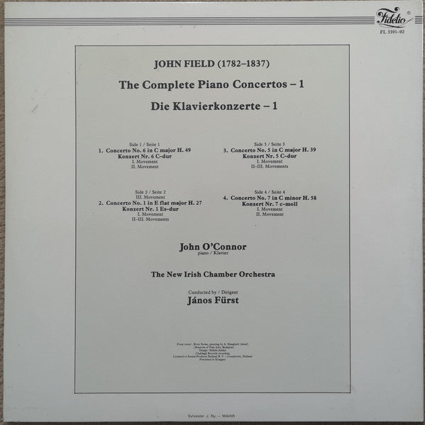 John Field (2), John O'Conor, The New Irish Chamber Orchestra, János Fürst : The Complete Piano Concertos - 1, Nos 1, 5, 6, 7 (2xLP)