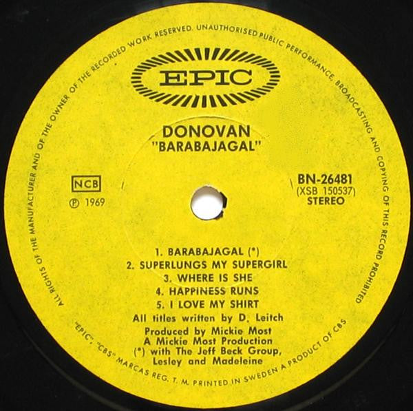 Donovan : Barabajagal (LP, Album)