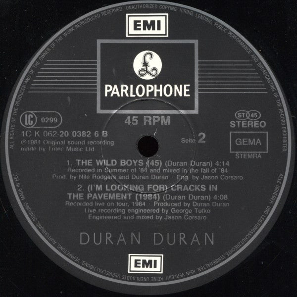 Duran Duran : The Wild Boys (12", Maxi, Bla)