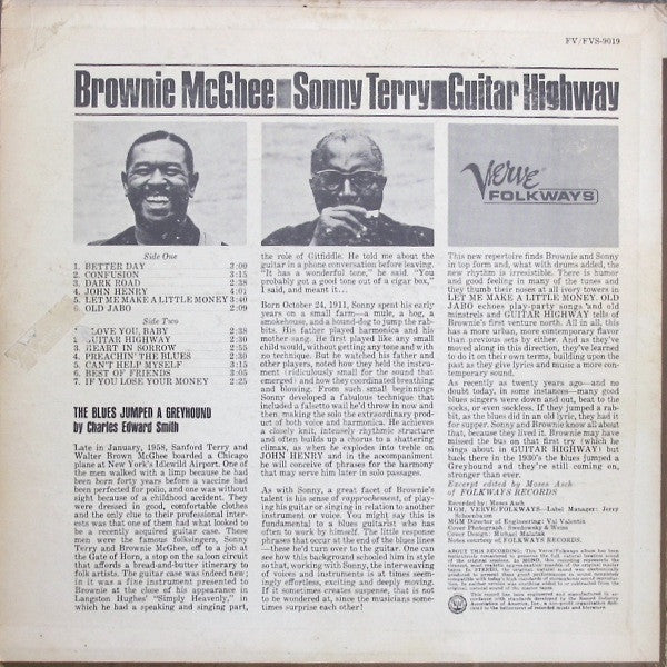 Sonny Terry & Brownie McGhee : Guitar Highway (LP, Album, RE)