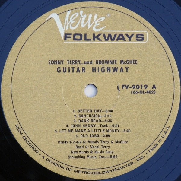 Sonny Terry & Brownie McGhee : Guitar Highway (LP, Album, RE)