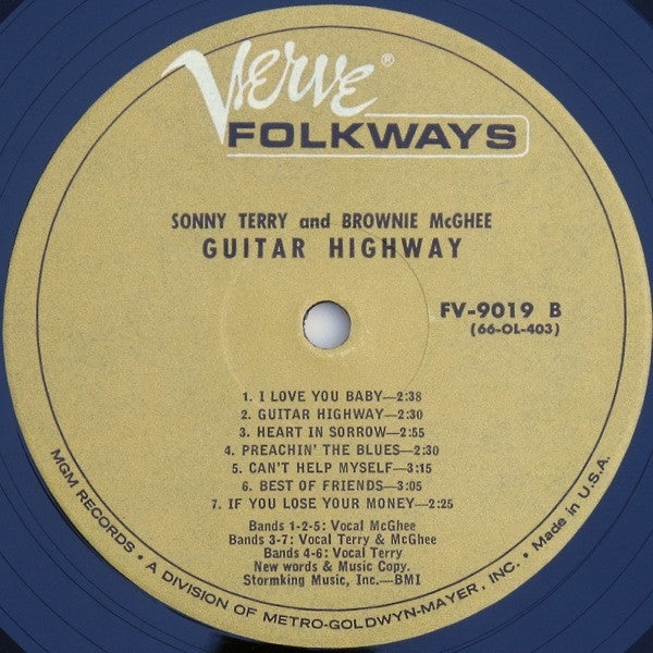 Sonny Terry & Brownie McGhee : Guitar Highway (LP, Album, RE)