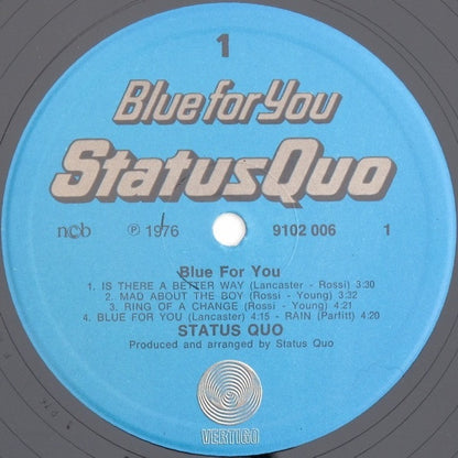 Status Quo : Blue For You (LP, Album, Gat)