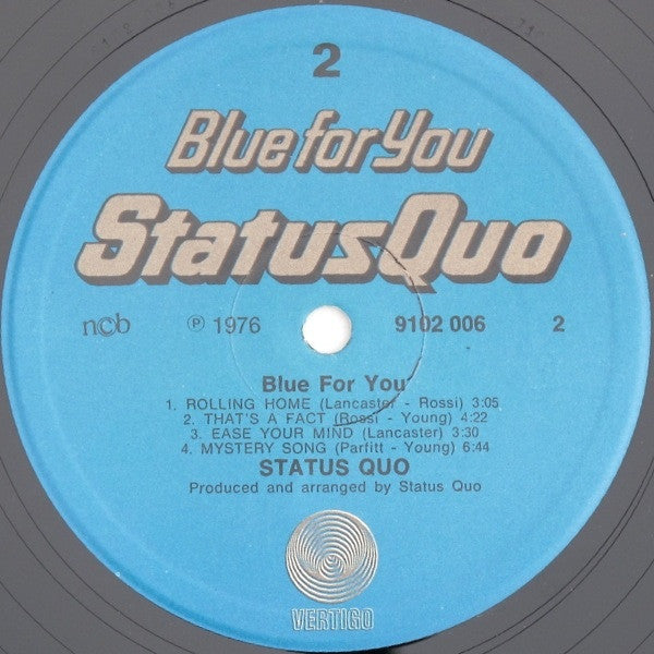 Status Quo : Blue For You (LP, Album, Gat)