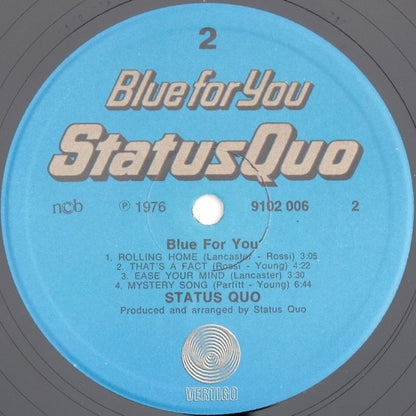 Status Quo : Blue For You (LP, Album, Gat)