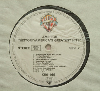 America (2) : History · America's Greatest Hits (LP, Comp, RE)