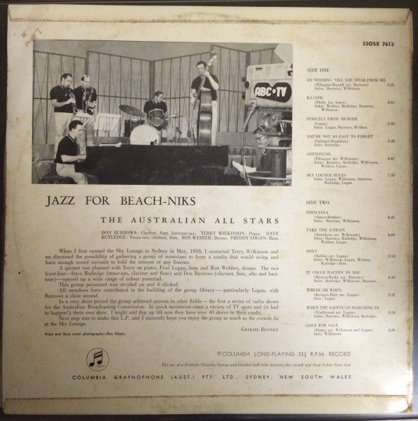 The Australian All-Stars : Jazz For Beach-Niks (LP, Mono)