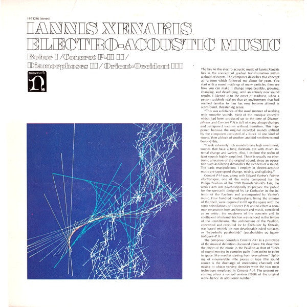 Iannis Xenakis : Electro-Acoustic Music (LP, RM, RP)