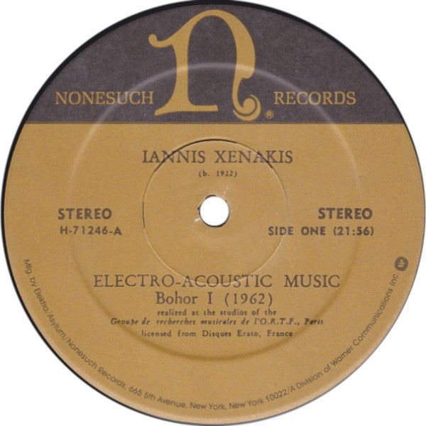 Iannis Xenakis : Electro-Acoustic Music (LP, RM, RP)