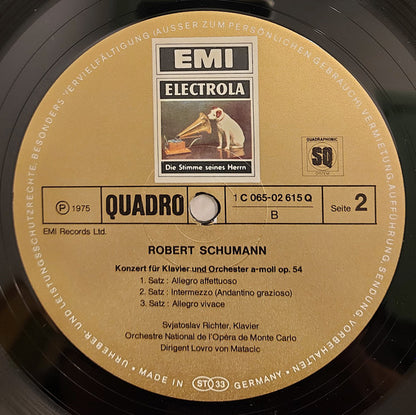 Sviatoslav Richter - Edvard Grieg / Robert Schumann . Orchestre National De L'Opéra De Monte-Carlo . Lovro Von Matacic : Klavierkonzerte (LP, Quad, Gol)