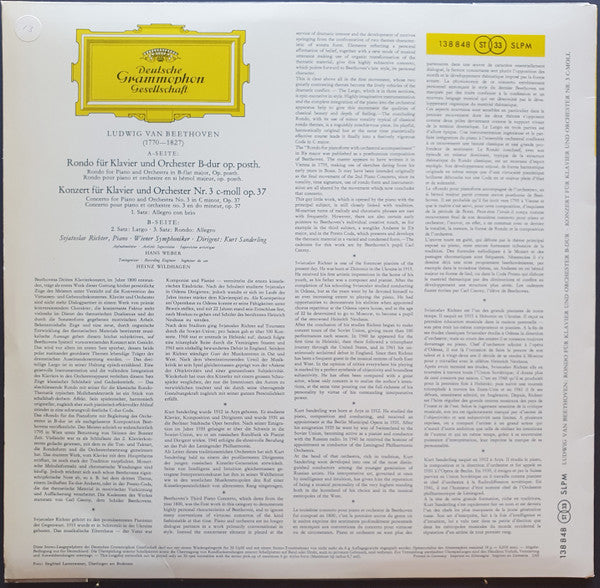 Sviatoslav Richter, Ludwig van Beethoven : Klavierkonzert Nr. 3 C-moll / Konzertrondo B-dur (LP, Album, All)