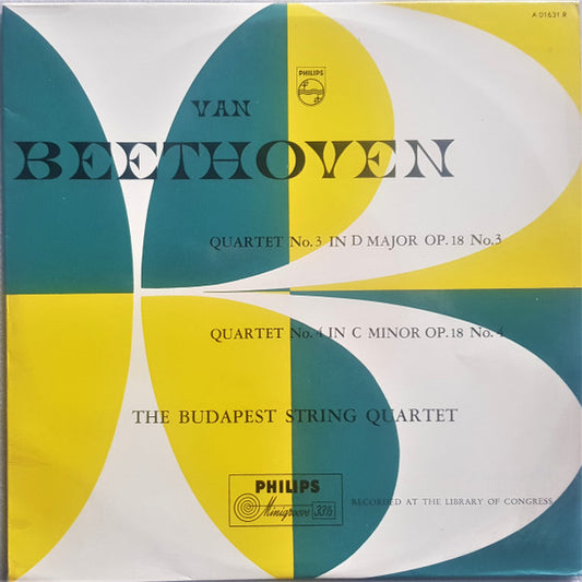 Ludwig van Beethoven - Budapest String Quartet : Quartet No. 3 / Quartet No. 4 ( Opus 18 ) (10", Mono)