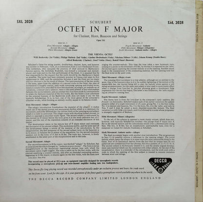 Franz Schubert - Wiener Oktett : Octet In F Major (LP)