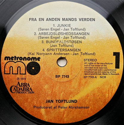 Jan Toftlund : Fra En Anden Mands Verden (LP, Album)