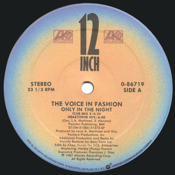 The Voice In Fashion : Only In The Night (12", Single)