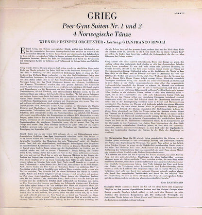 Edvard Grieg, Wiener Festspielorchester · Gianfranco Rivoli : Peer Gynt Suiten 1 Und 2 / 4 Norwegische Tänze (LP, Mono)