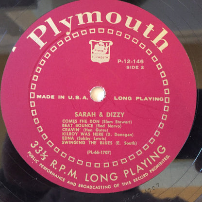 Sarah Vaughan & Dizzy Gillespie : Sarah & Dizzy (LP, Comp, Mono)