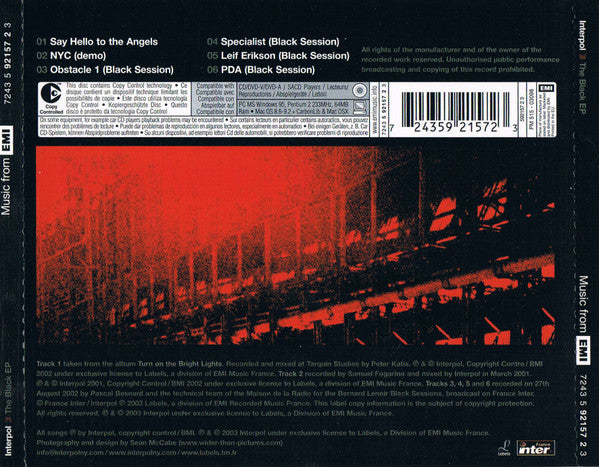 Interpol : The Black EP (CD, EP, Copy Prot.)