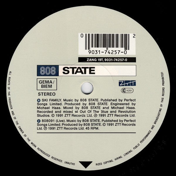 808 State Featuring Björk : Ooops (12", Single)