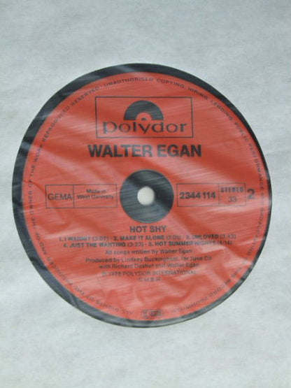 Walter Egan : Not Shy (LP, Album)