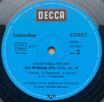 Antonín Dvořák / Edvard Grieg, The Academy Of St. Martin-In-The-Fields, Sir Neville Marriner : Streicherserenade E-dur / Aus Holbergs Zeit (LP, Club, S/Edition)