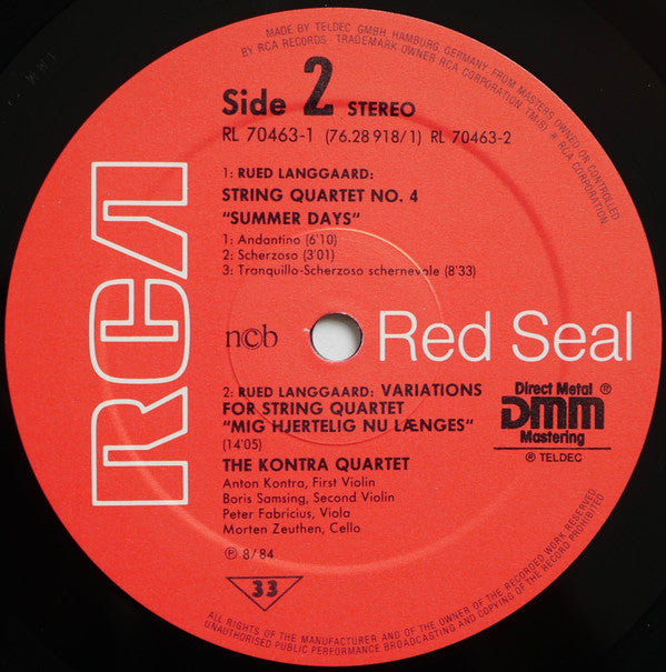 Rued Langgaard, The Kontra Quartet : String Quartets (2xLP, Gat)
