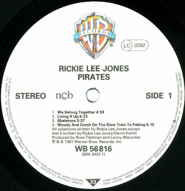 Rickie Lee Jones : Pirates (LP, Album)