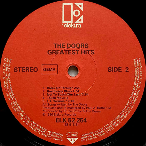 The Doors : Greatest Hits (LP, Comp, RE)