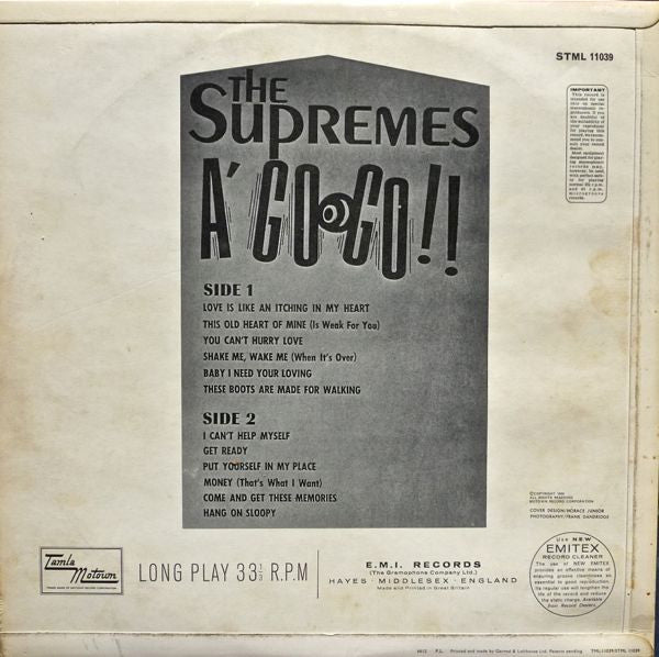 The Supremes : A' Go-Go (LP, Album)