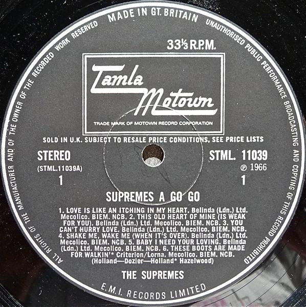 The Supremes : A' Go-Go (LP, Album)