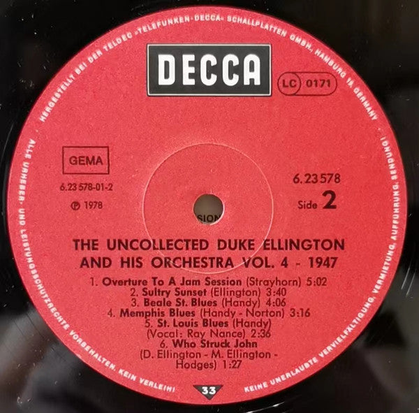 Duke Ellington And His Orchestra : The Uncollected Duke Ellington And His Orchestra Volume 4 - 1947 (LP, Album, Mono)