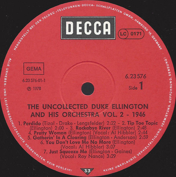 Duke Ellington And His Orchestra : The Uncollected Duke Ellington And His Orchestra Volume 2 - 1946 (LP, Album)