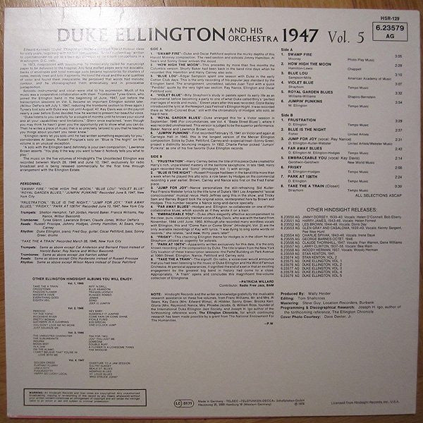 Duke Ellington And His Orchestra : The Uncollected Duke Ellington And His Orchestra Volume 5 - 1947 (LP, Album)