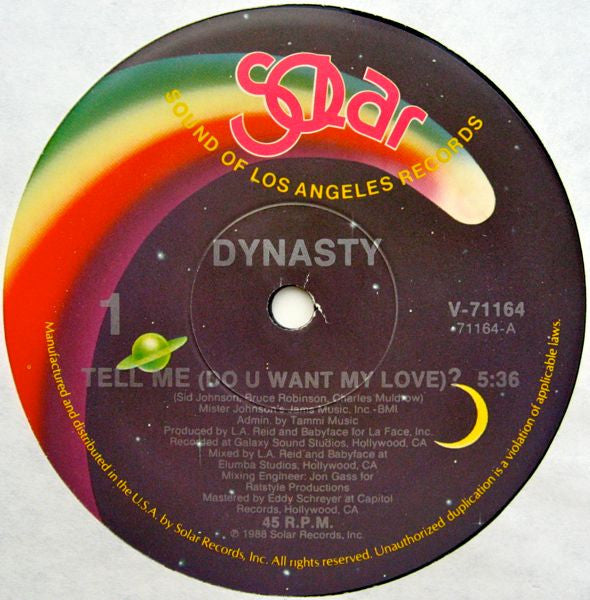 Dynasty : Tell Me (Do You Want My Love)? (12")