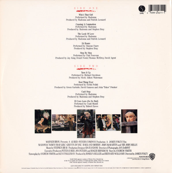 Madonna : Who's That Girl (Original Motion Picture Soundtrack) (LP, Album, SRC)