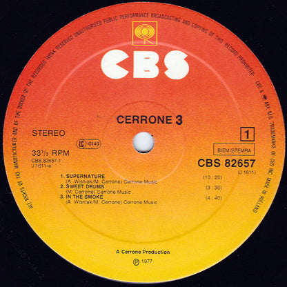 Cerrone : Cerrone 3 - Supernature (LP, Album, Gat)