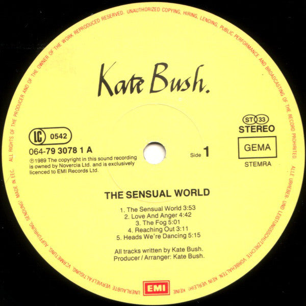 Kate Bush : The Sensual World (LP, Album)