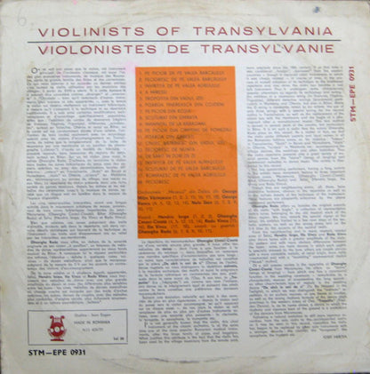 Various : Violonistes De Transylvanie - Violonists Of Transylvania (LP)