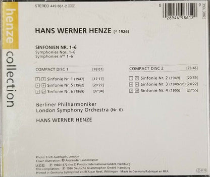 Hans Werner Henze - Berliner Philharmoniker / London Symphony Orchestra, Hans Werner Henze : Sinfonien Nos. 1-6 (2xCD, Comp, RE, RM)