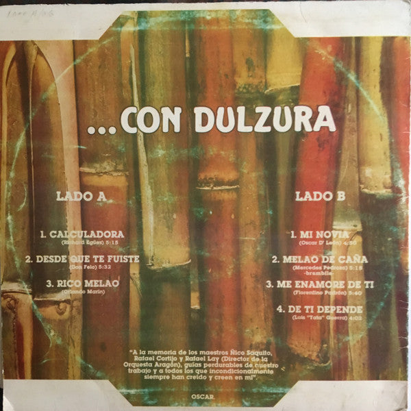 Oscar D'Leon Y Su Orquesta : ...Con Dulzura (LP, Album)