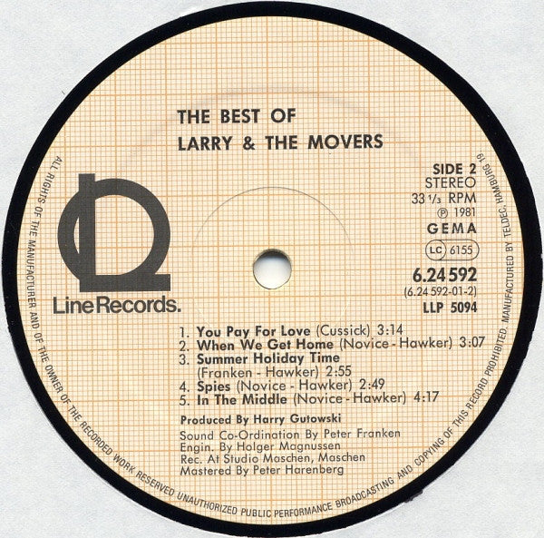 Larry & The Movers : The Best Of Larry & The Movers (LP, Album)