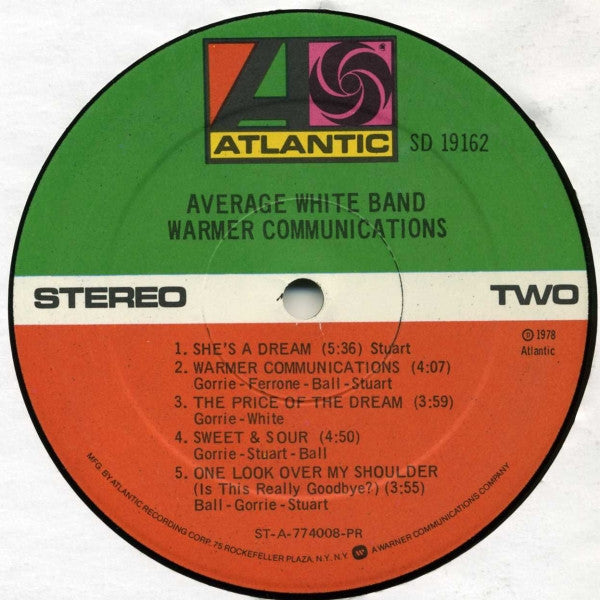 Average White Band : Warmer Communications (LP, Album, PR )